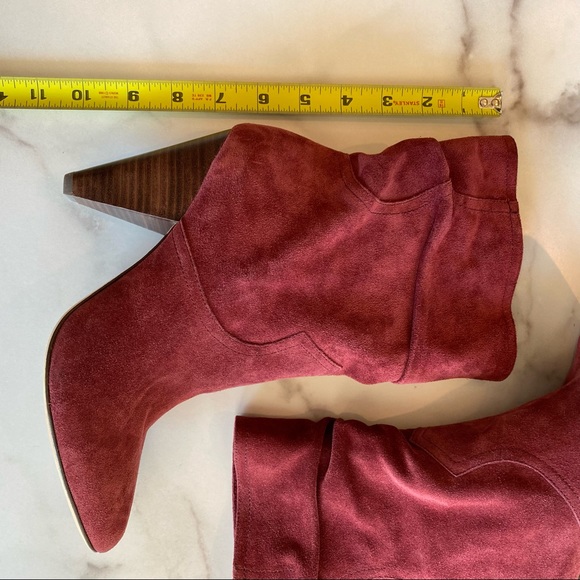 JOIE Gabbissy Slouchy Suede Bootie Wine Burgundy Maroon - Picture 6 of 7